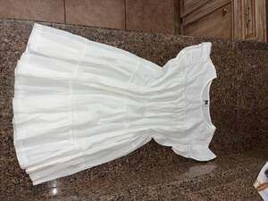 CBR White Tiered Ruffle Sleeve Mini Dress